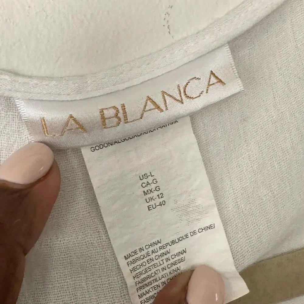 La Blanca White Swimsuit Cover-up L - Picture 7 of 8